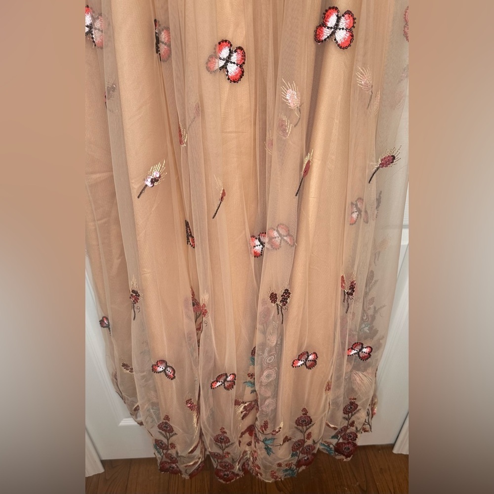 MAC DUGGAL Beige Embellished Floral Detail A Line Gown Size 8 Style #681101 NWT - Picture 12 of 16